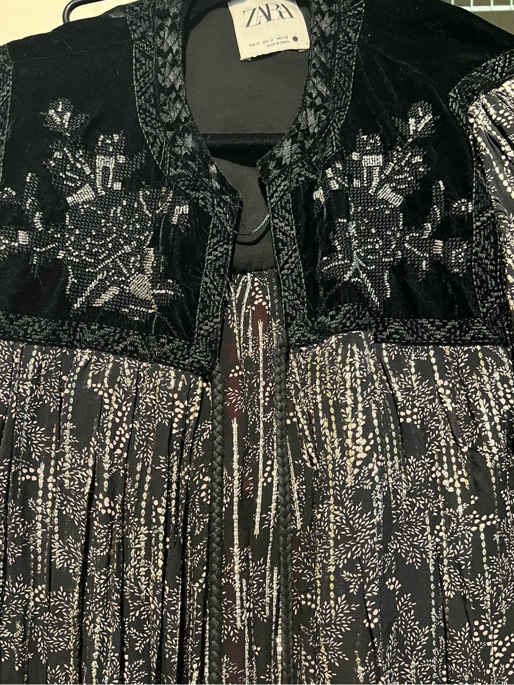 Zara Black Sheer Long Duster Robe - Picture 3 of 6